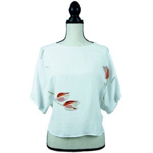 Stylish Zara floral top w/ open back for women